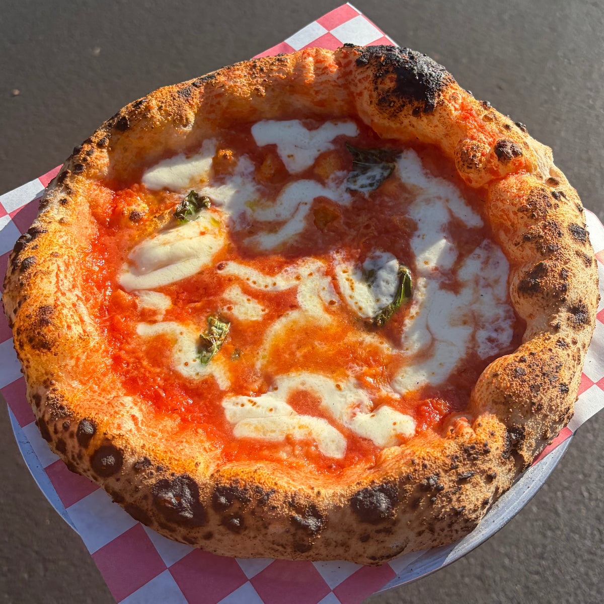 Contemporary Margherita pizza